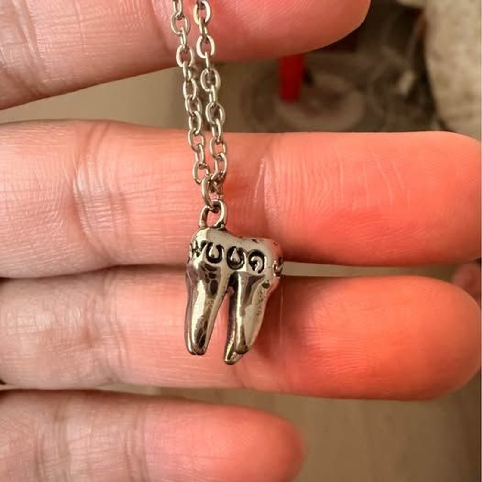 Vintage Wisdom Tooth Pendant Necklace | Stainless Steel Chain