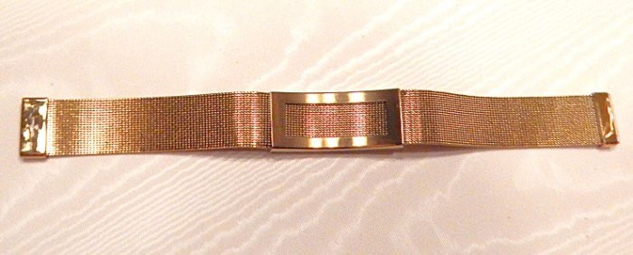 Retro Brilliant Pave Crystals Golden Mesh Band Bracelet SS LN S48