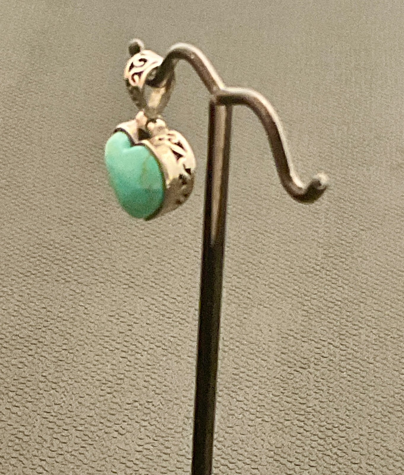 Vintage Sterling Silver 925 & Turquoise Heart Pendant