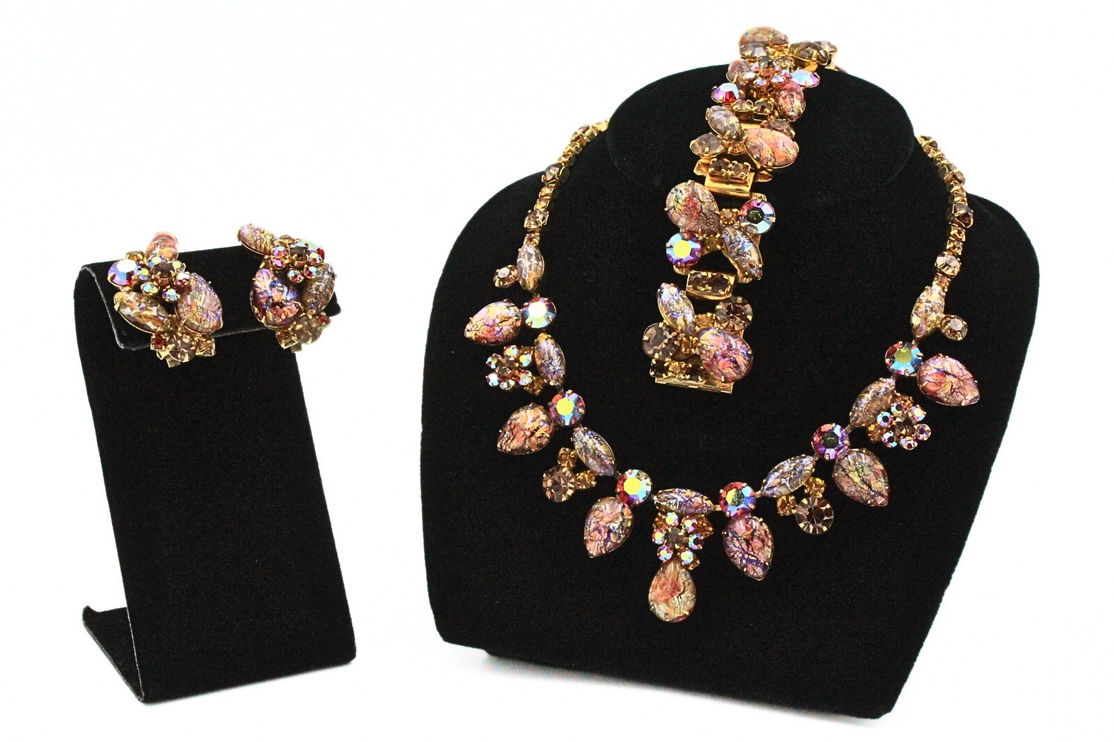 Spectacular Rare! Kramer Of New York Signed Dragons Breath Necklace Parure Set