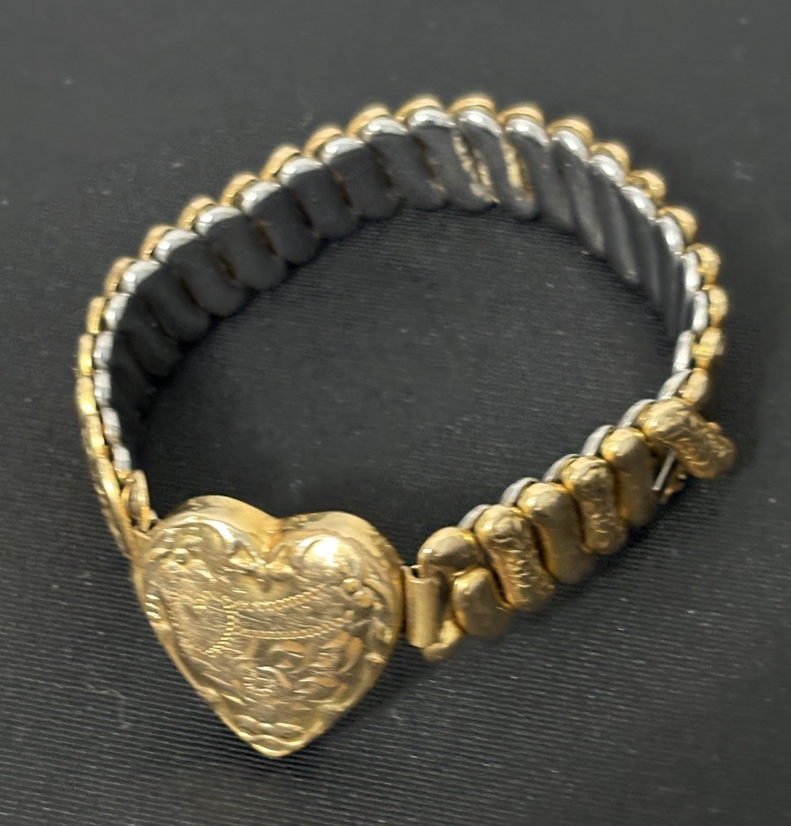 Vintage American Queen Sweetheart Bracelet Etched Gold Filled NEED REPAIR