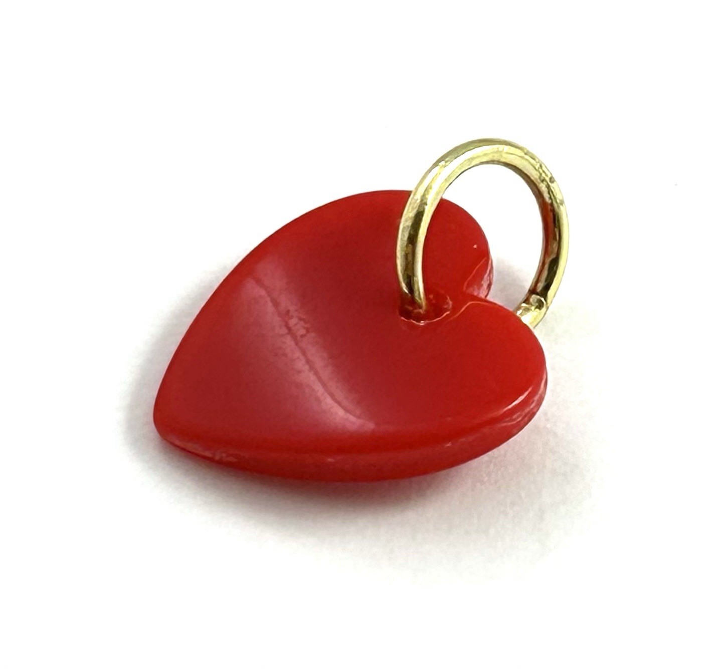 Vintage Heart Charm Tiny Necklace Pendant Vintage Jewelry Dainty Red Heart