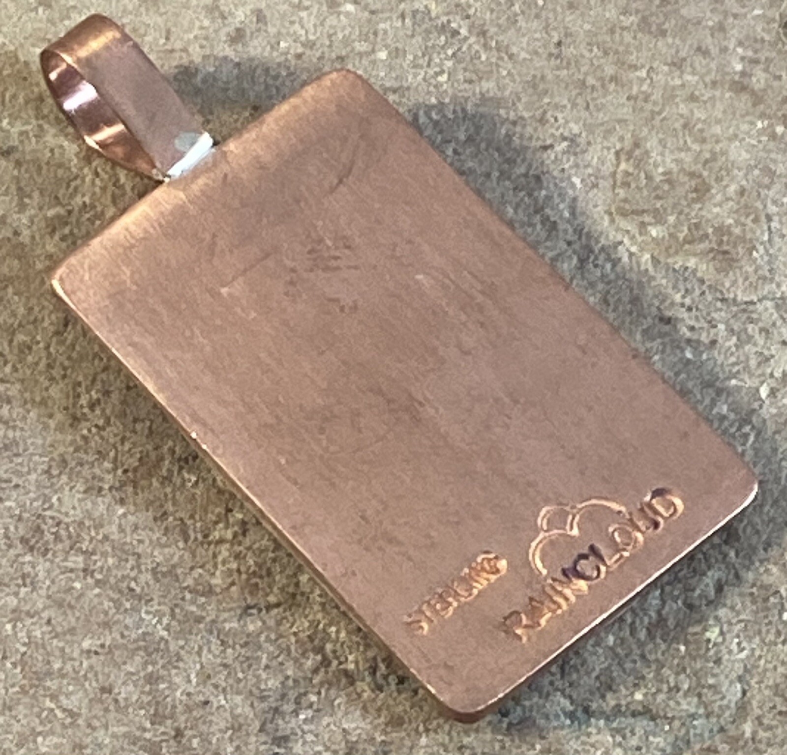 Wonderful Copper Brass And Sterling Dog Tag Pendant by Raincloud Kewa