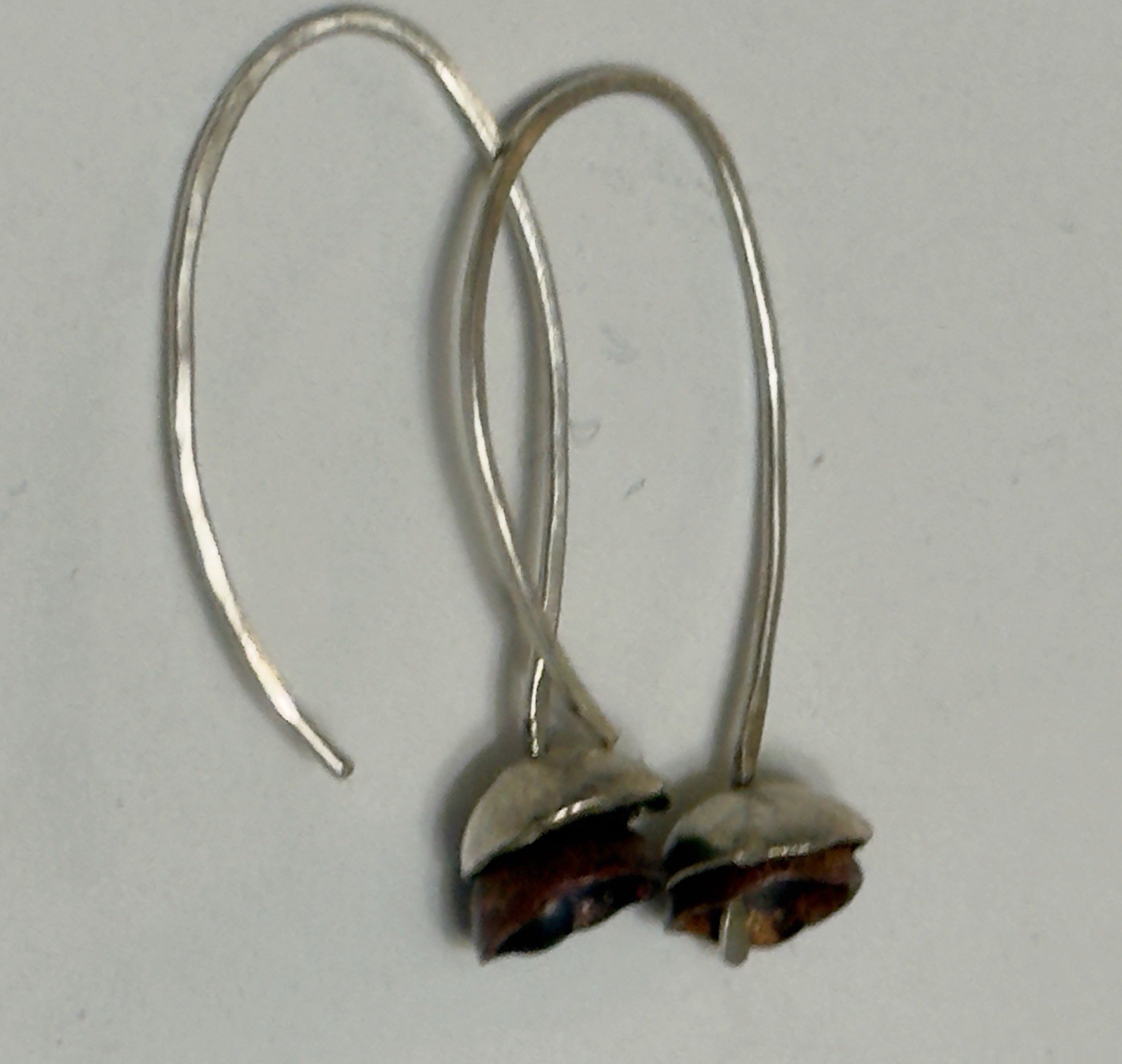 Petit flower Vintage Sterling Silver earrings Fishhook back Unmarked Artesian