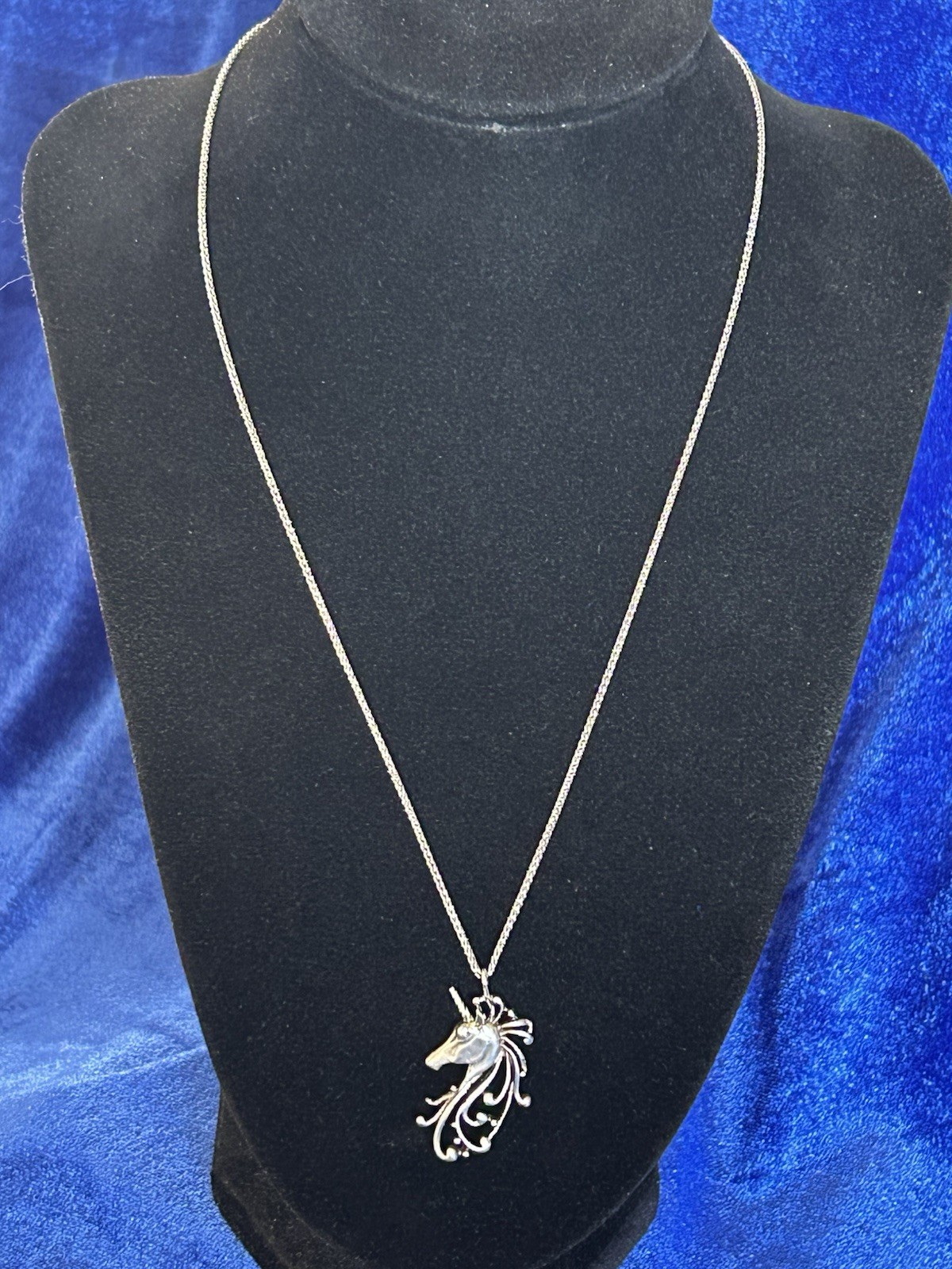 Vintage Sterling Silver Unicorn Pendant Necklace Nice Quality Pretty