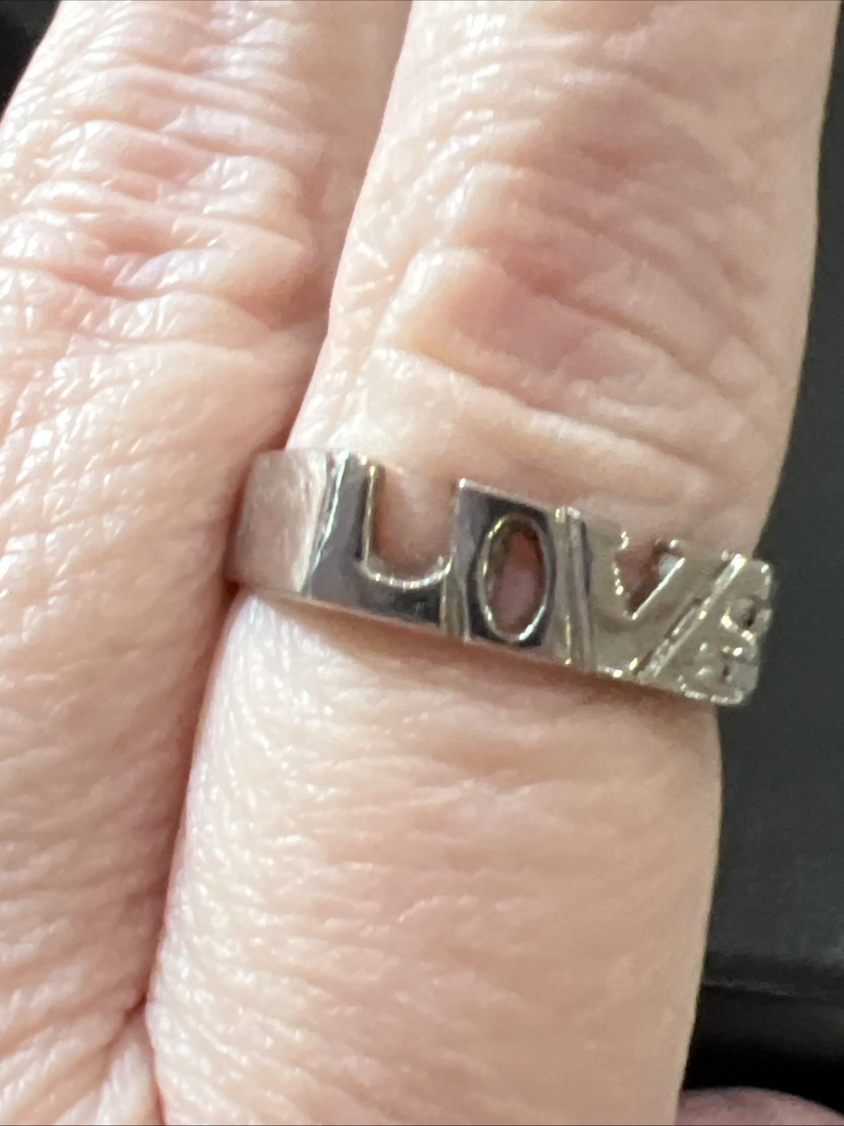 Vintage Ring Size 9.5 Says Love On One Side Stop On The Other