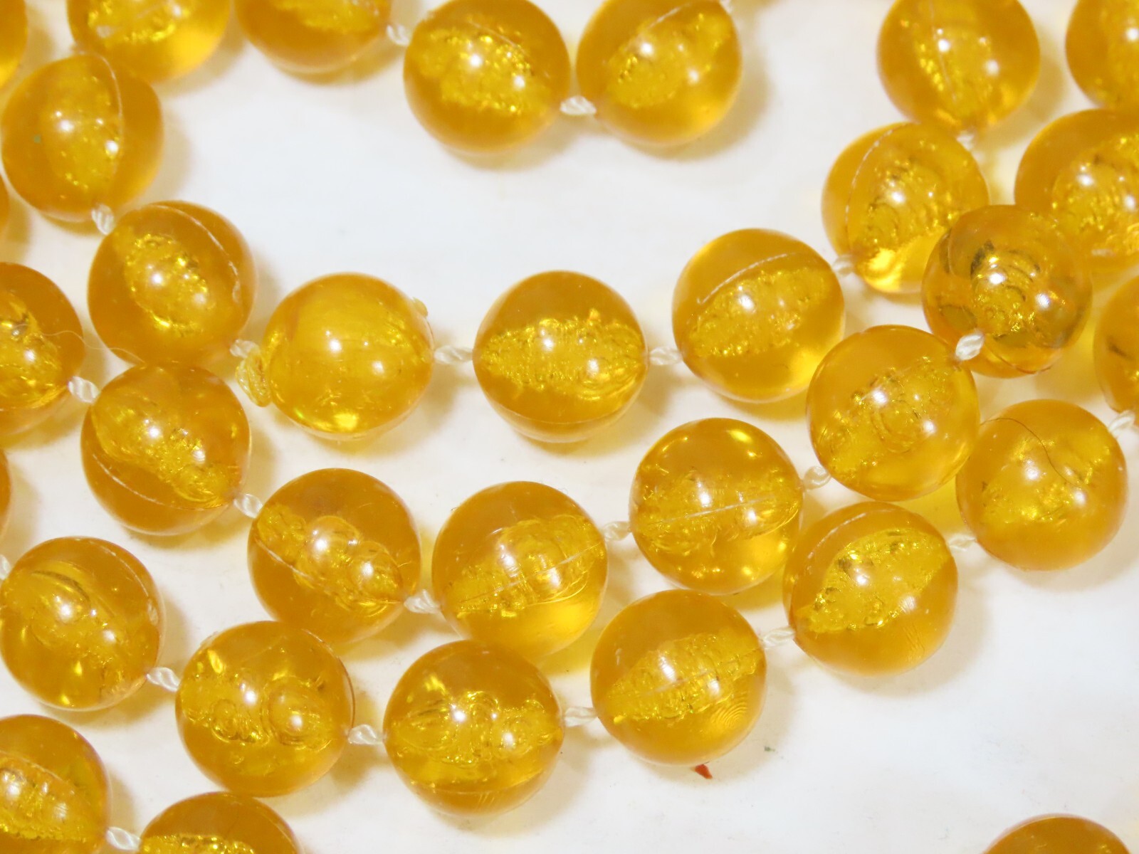 Vintage Necklace Lot Beaded Lucite + Tribal 23-26″ Yellow Butterscotch D1887