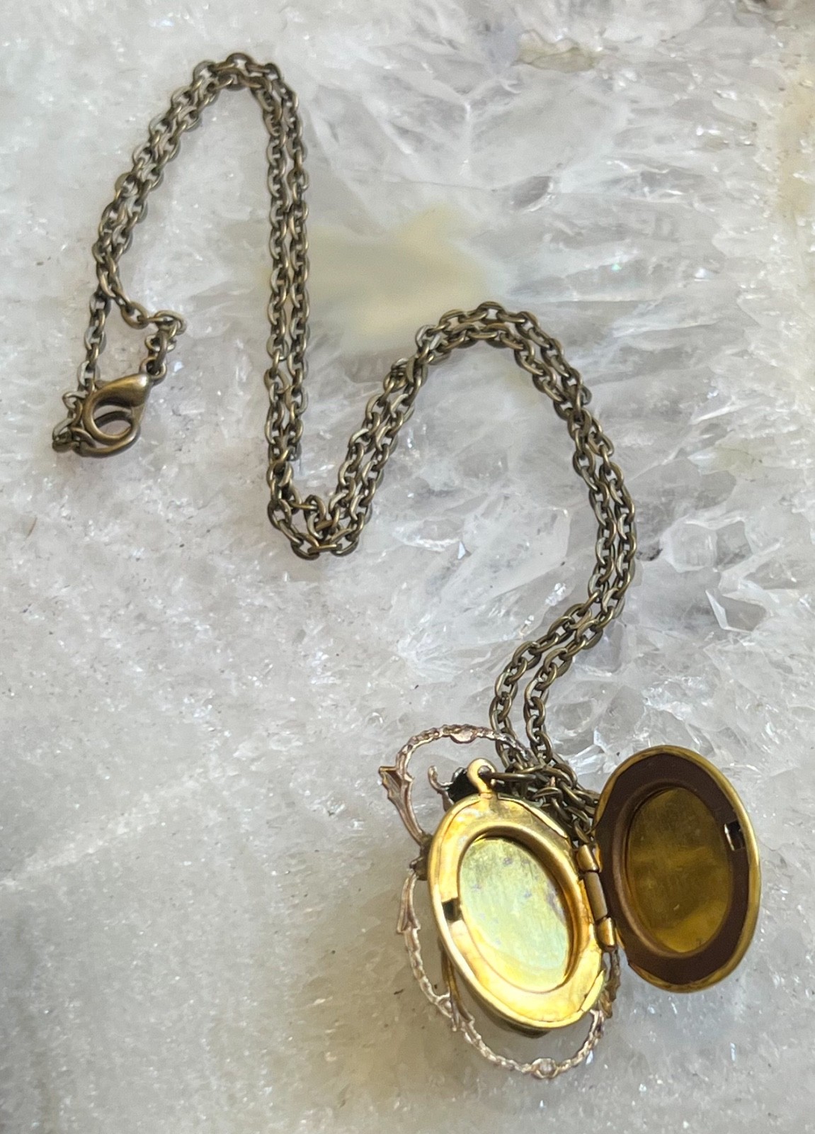 Scarab Necklace W/ Hidden Locket Stashbox Large Brass Egyptian Revival Pendant