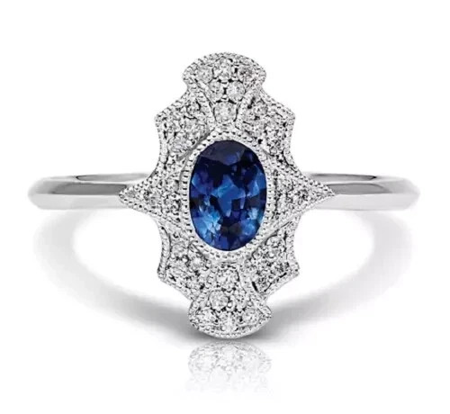 2Ct Art Deco Style Lab Created Diamond Engagement Wedding 14K White Gold FN Ring