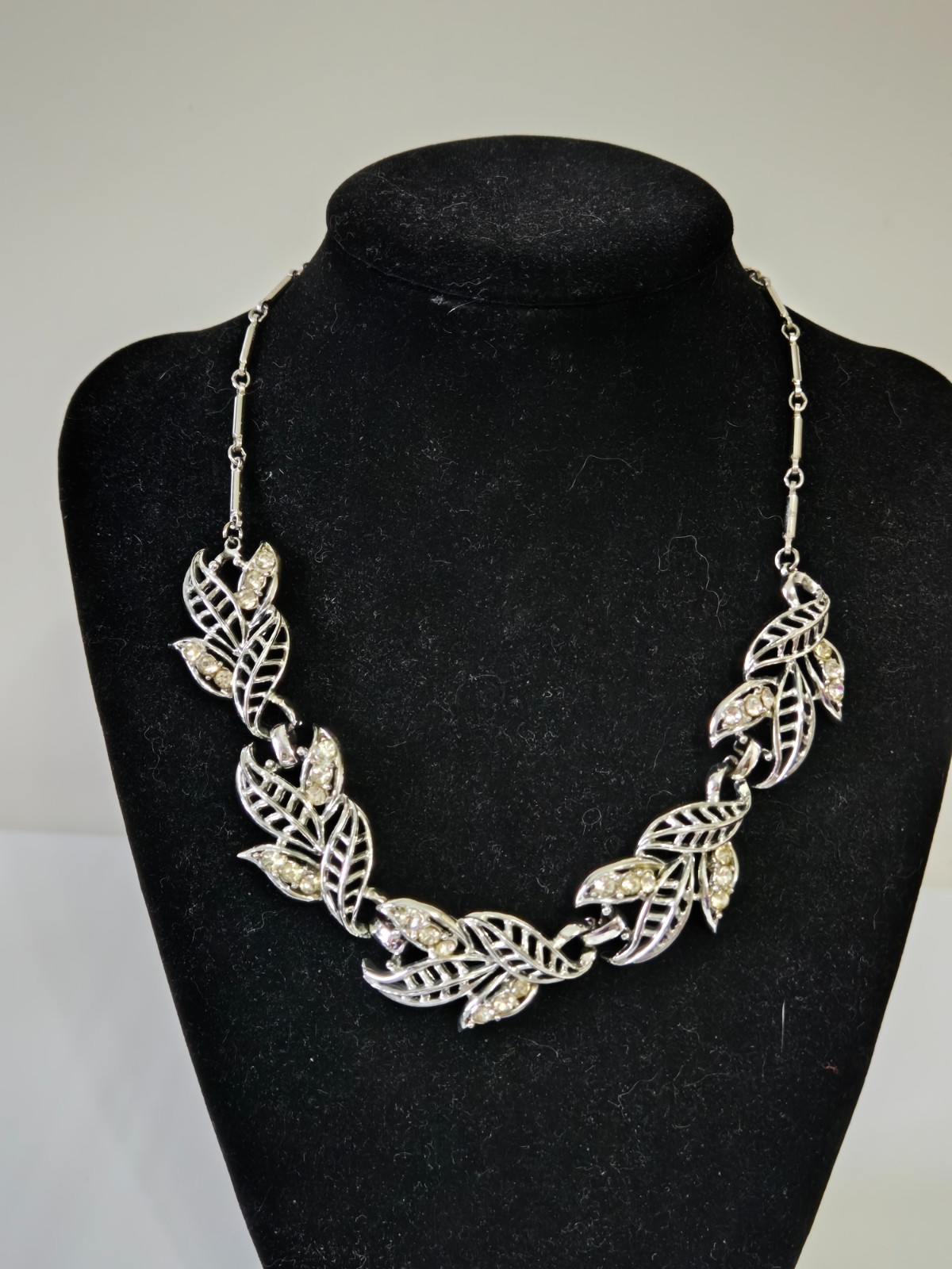 Coro Vintage Chunky Silvertone Necklaces, 2 Signed on Hook, 1 With Stone Accents