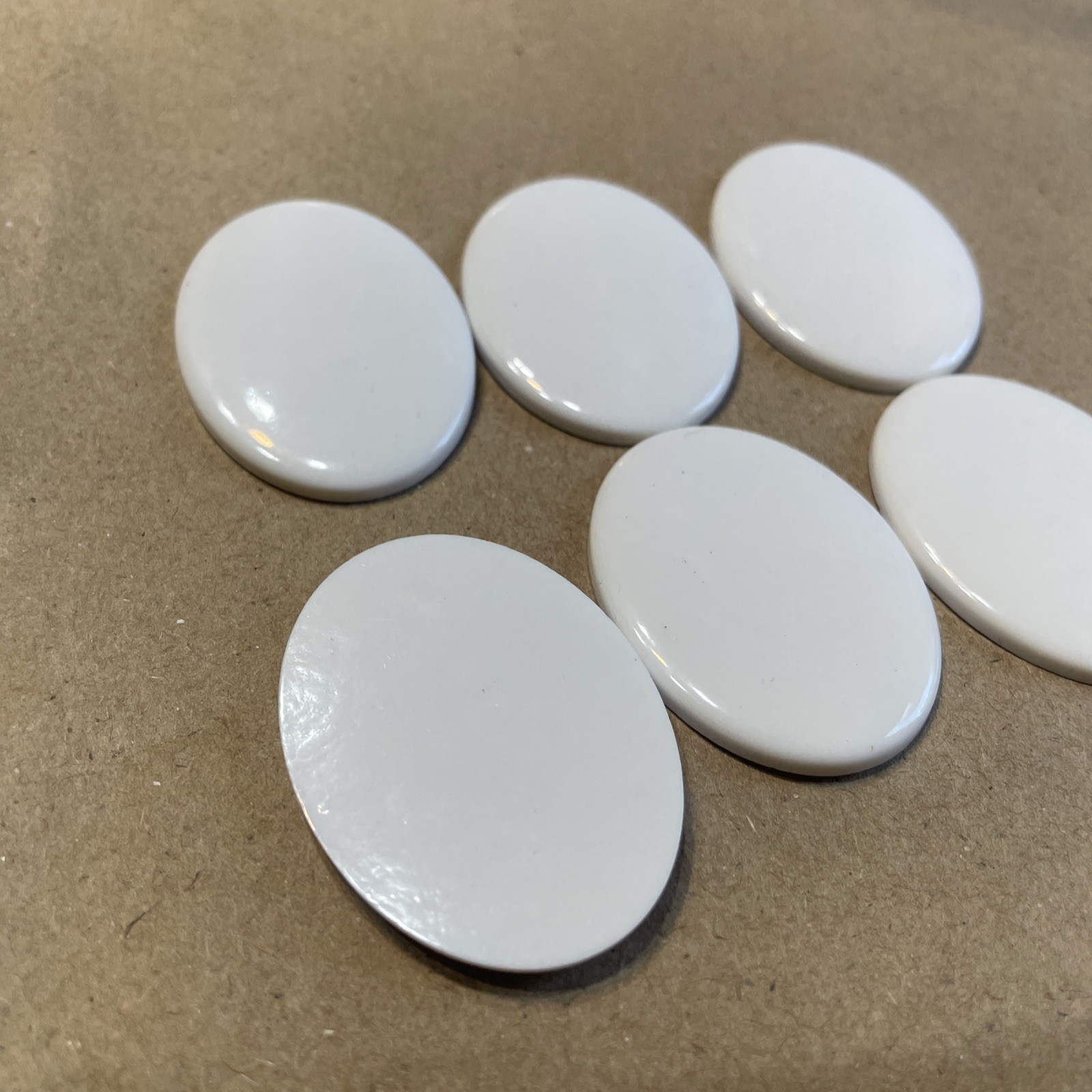 30x40mm 6pcs White Oval Cabochon Vintage Jewelry Supplies Plastic