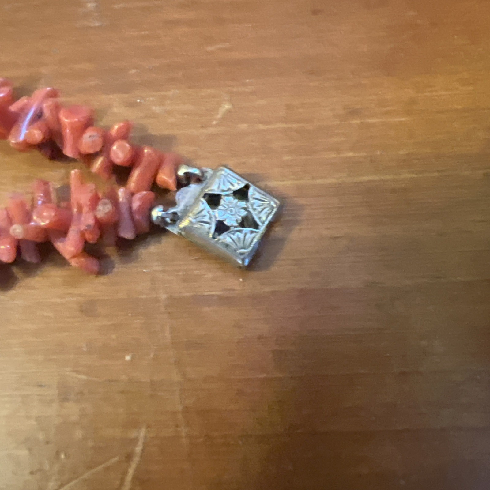 2 Vintage Mid-Century Orange Mediterranean Coral Necklaces 97 grams 8″ and 16″