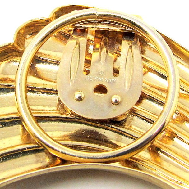 Swish Wave Scarf Clip Slide Dressy Goldtone Holder 1 1/2 inch US Seller LG