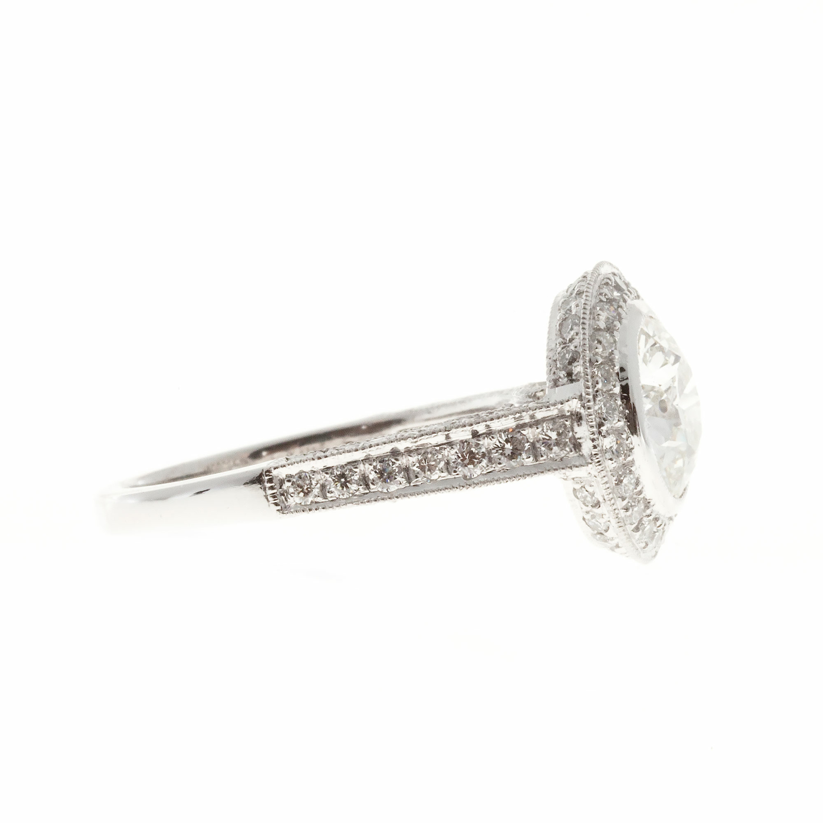 Peter Suchy European Ideal Cut Diamond Ring Platinum Micro Pavé
