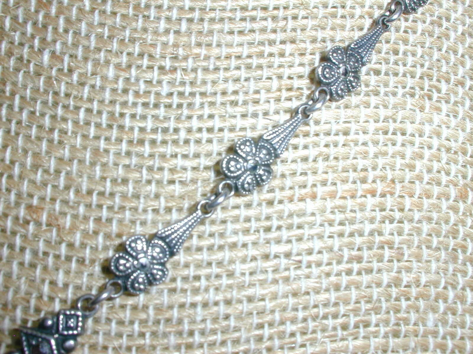 STUNNING~ ART DECO STERLING BLACK ONYX HAND SET MARCASITE NECKLACE!