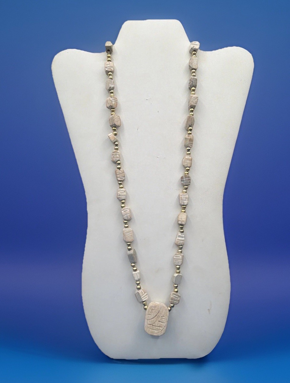 Vintage Egyptian Revival Scarab Necklace Antique Style Amulet Jewelry