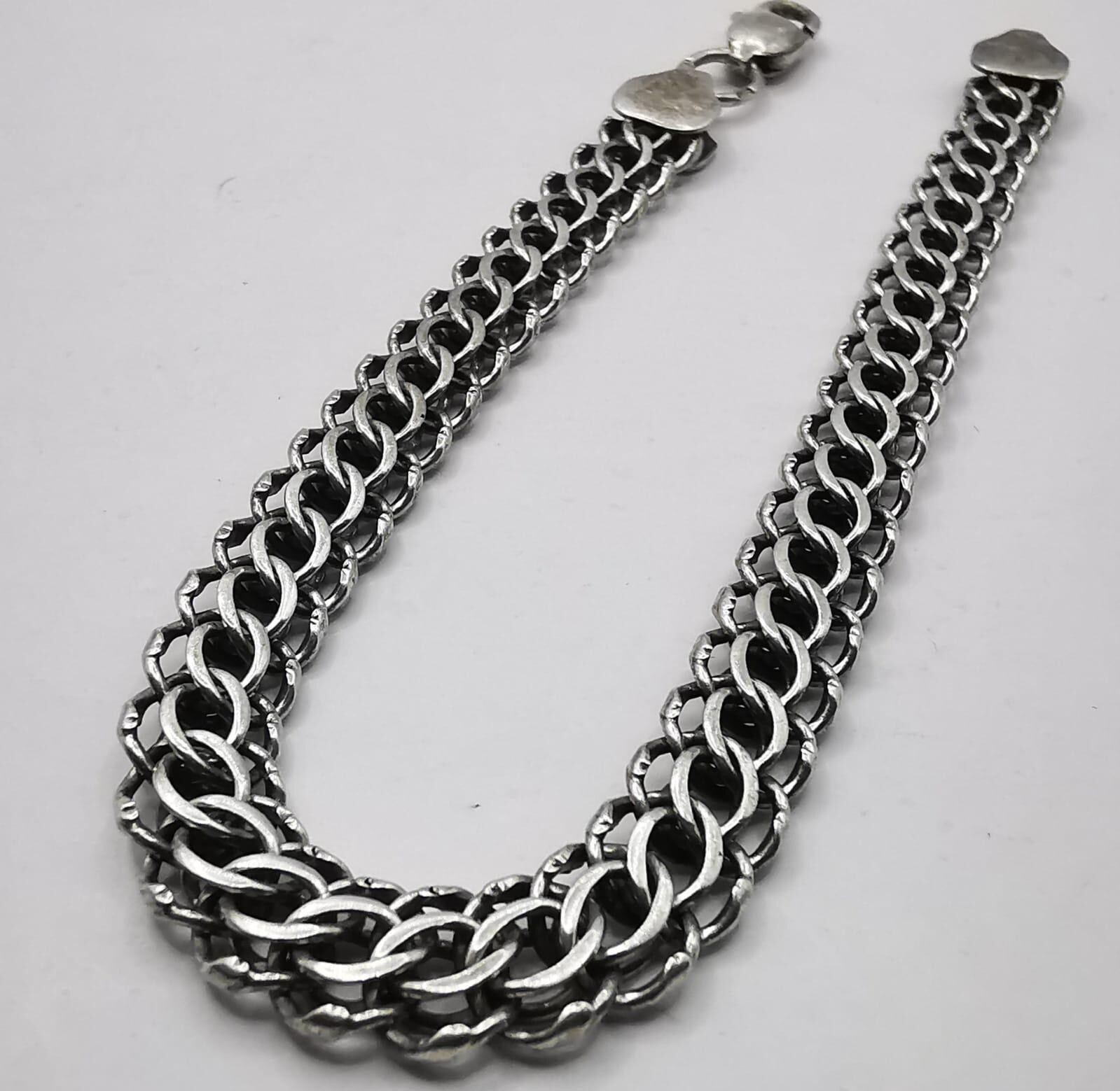 Vintage Bracelet 8.46″ Sterling Silver 925 Handmade 14.75g Unisex Adult