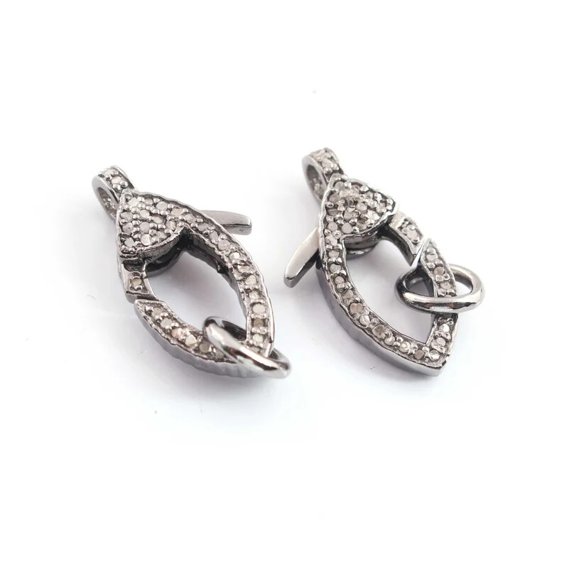 1 Pc Pave Diamond Lobster Claps, 21mmx11mm Lobster Claps, Both Side Pave Diamond