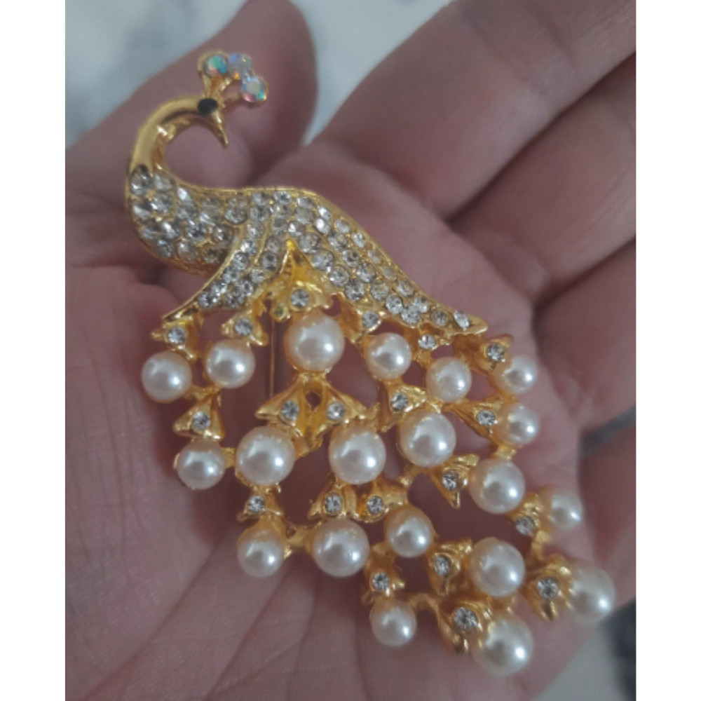Vintage Style Peacock Bird Rhinestone Crystal White Bird Brooch Pin Pendant Gift