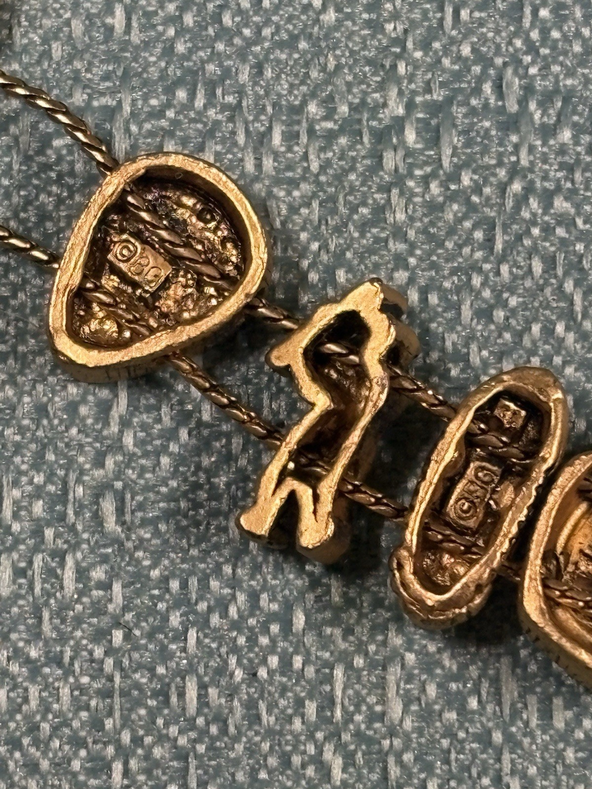 Vintage 1990’s TOFA Baseball Theme Bracelet Charms Gold Tone Made In Korea