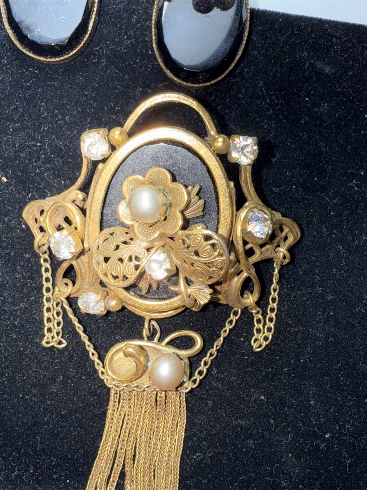 Brooch Pendant Earrings Set Victorian Antique 100 Years Old Read Description