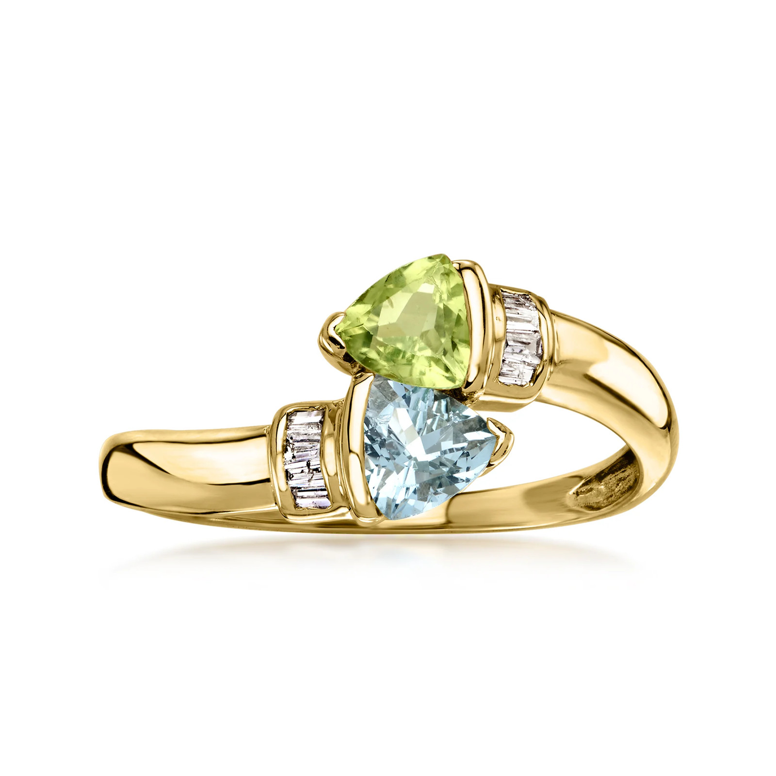 Vint Bltpz & Peridot Rng w Diamonds in 10kt Gold Size 7.5