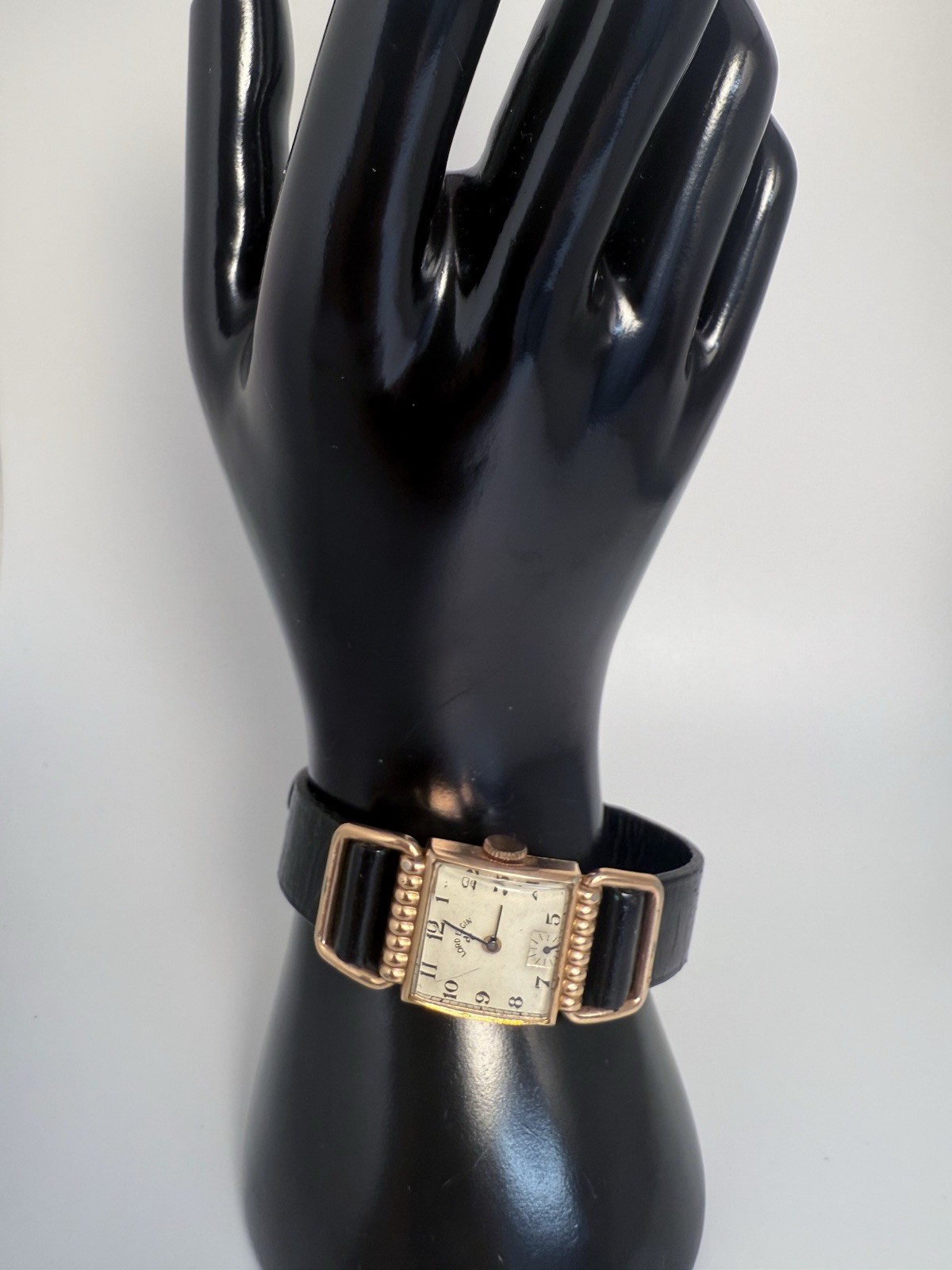 Vintage Lord Elgin Drivers Fancy Case Champagne Dial Watch! (It Works).