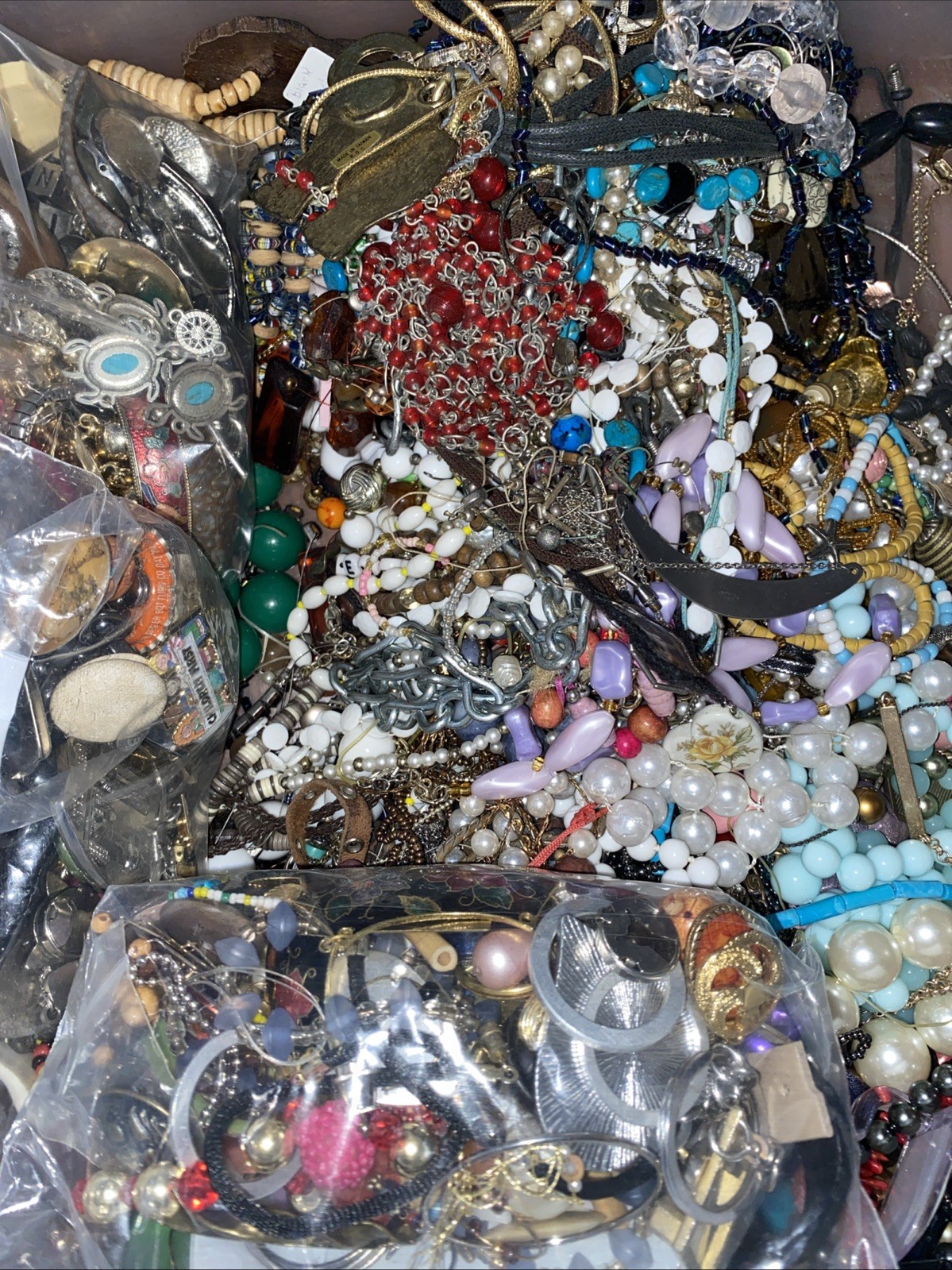 FREE SHIP Jewelry Lot Over 1 LB Pound VTG NEW Retro Y2K MCM Fashion Mystery Mix