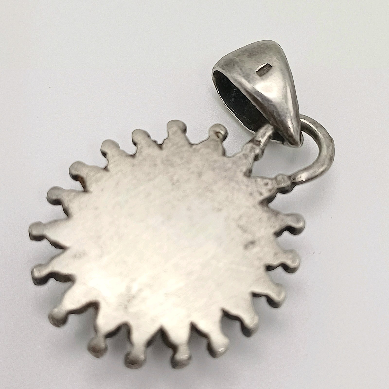 Vintage Sterling Silver Choker Turquoise Pendant Necklace 925 Ethnic Boho Jewelr