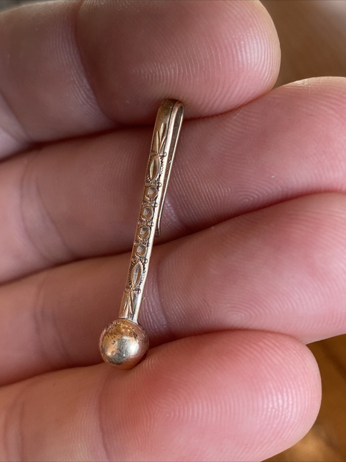 Antique Gold Plate pat’d oct 4th 1887 Bar Clip Hook Slide Clasp Pocket Shirt Tie
