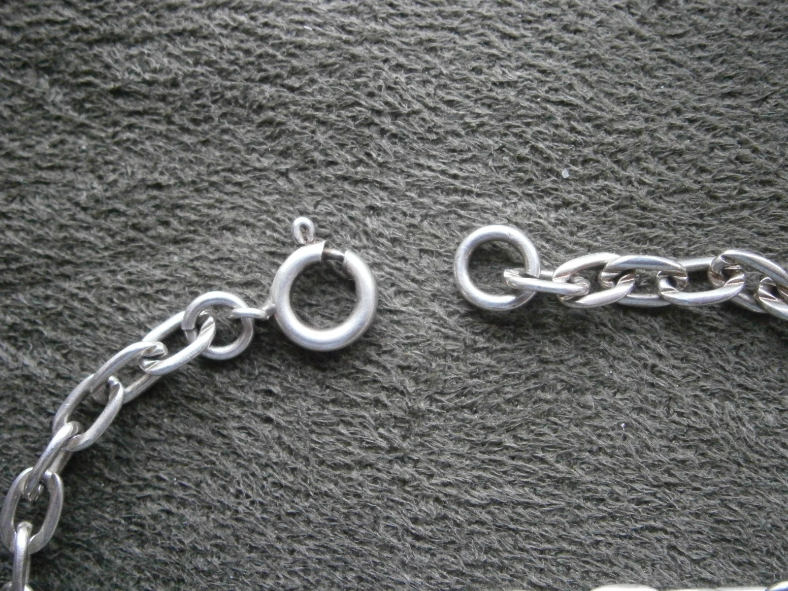 Paper Chain Flat Oval Link Vintage 835 Silver Bracelet 7″ ~ 3.6g