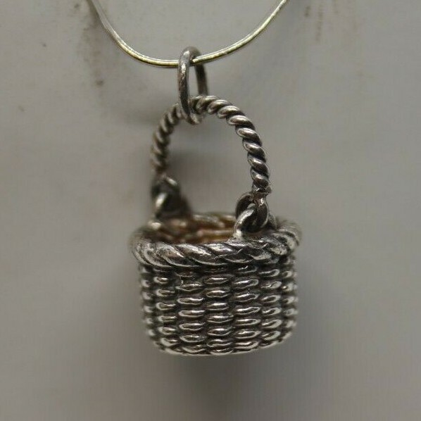 Sterling Silver Movable Brown County Baskets Charm
