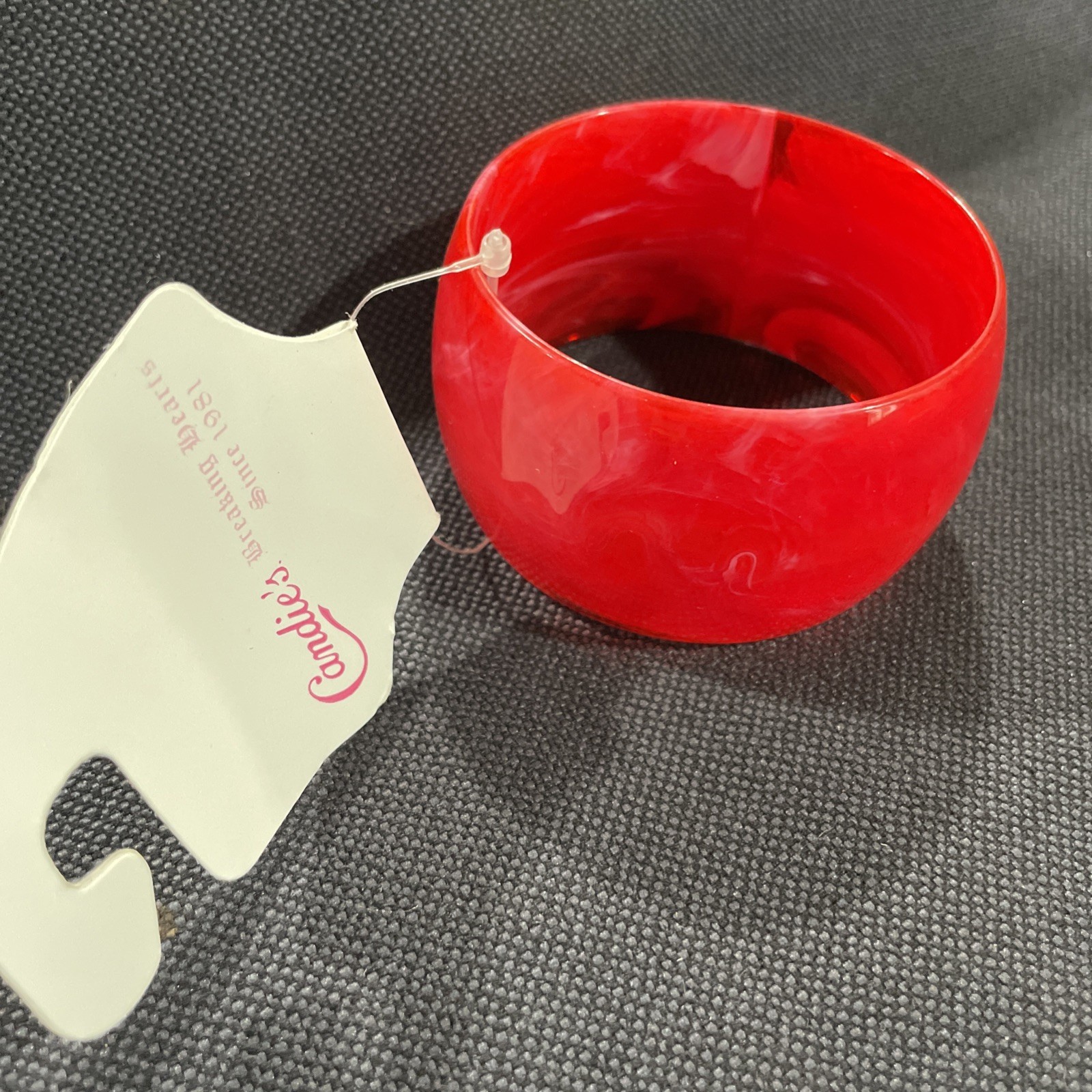 Vintage Lucite Acrylic Red Bangle Bracelet extra wide G40