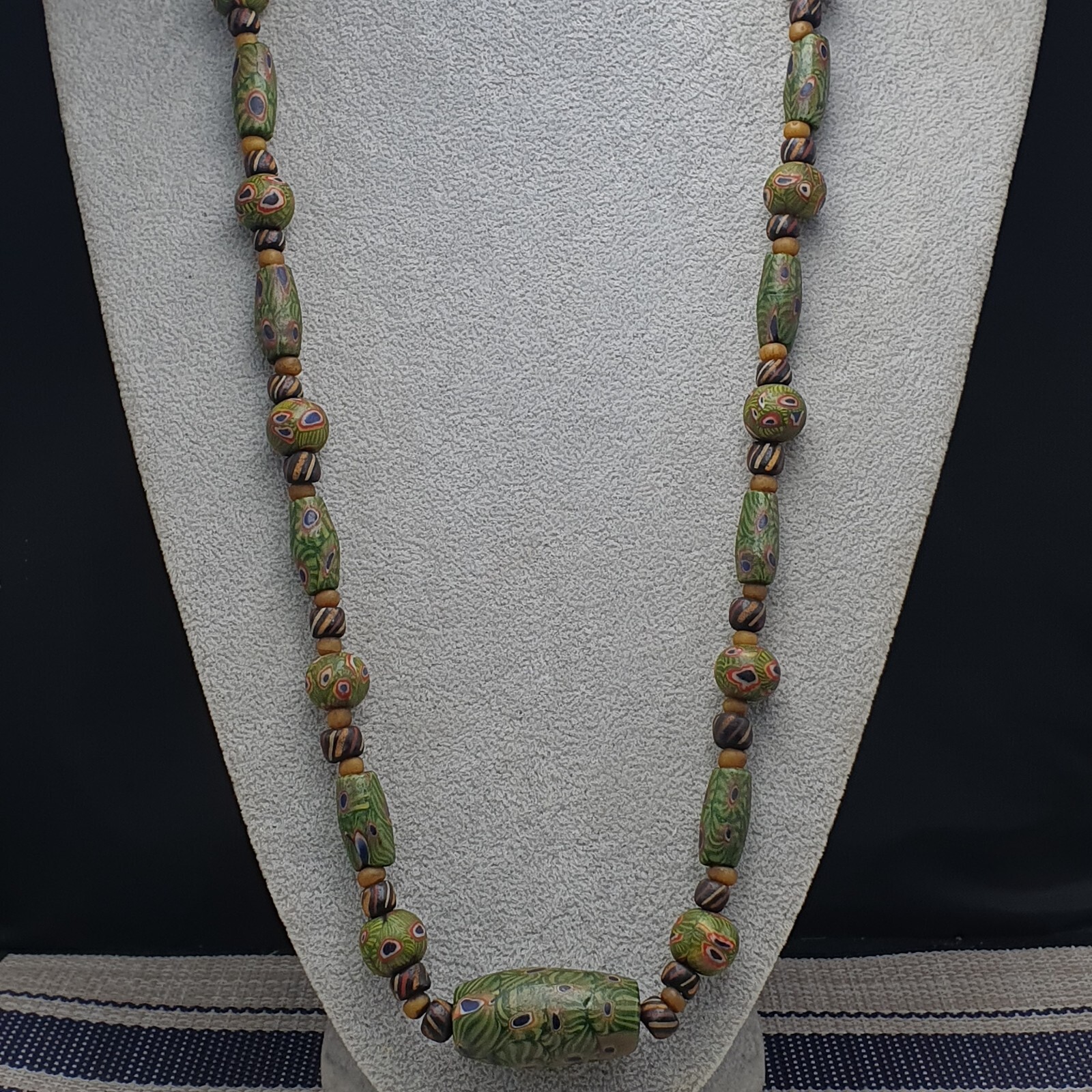 Vintage African Style Gabri Eyes Glass Beaded Necklace