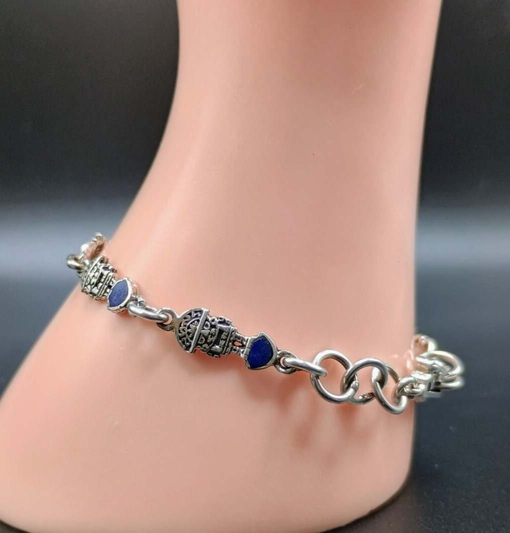 Unisex 950 Sterling Silver Tumi Bracelet from Pre-Columbian Culture