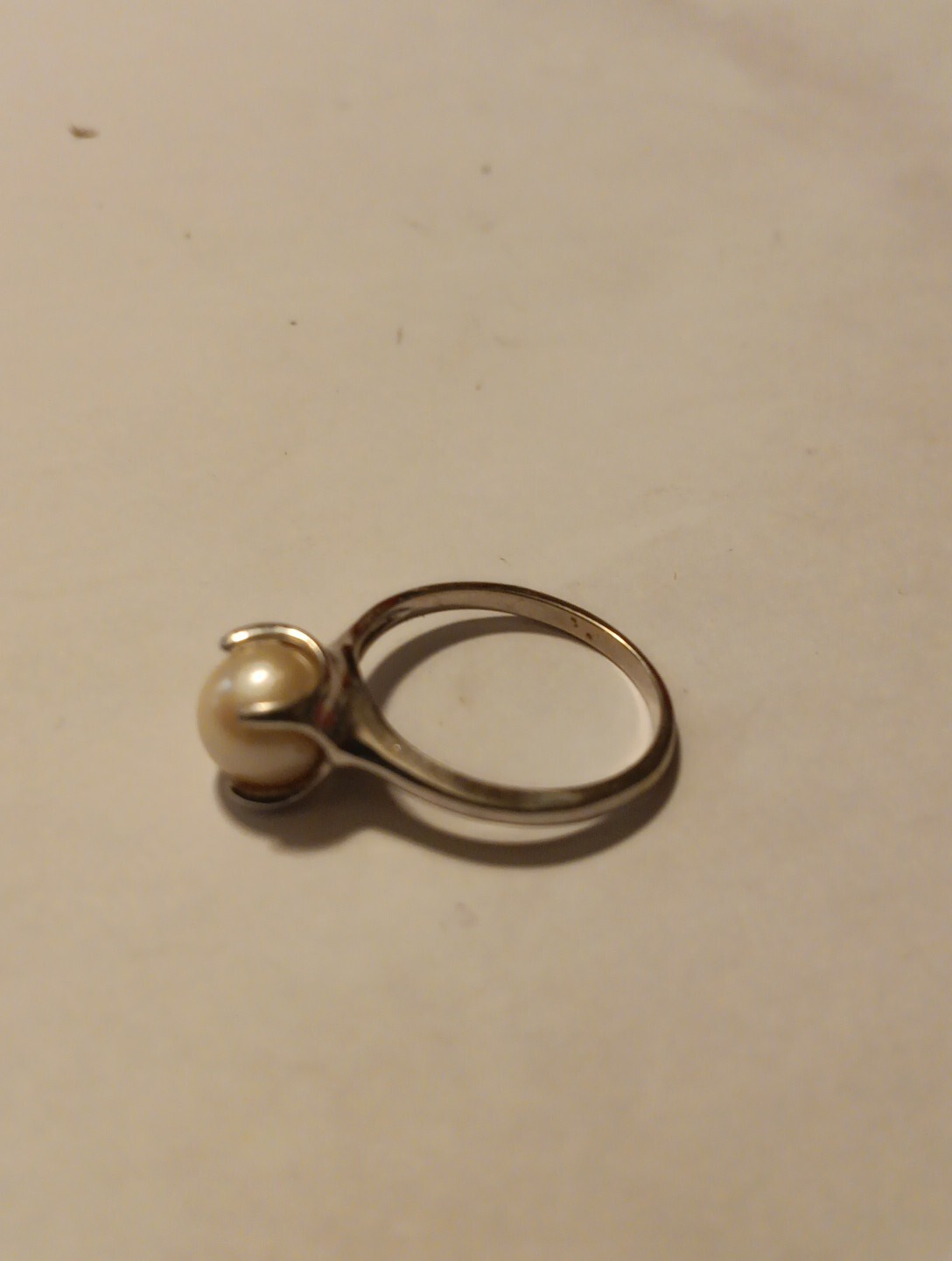 14k Gold Vtg Womens Pearl Ring Size 6 3/4?sized At Pawn Shop Price 2 Sell!3 Gram