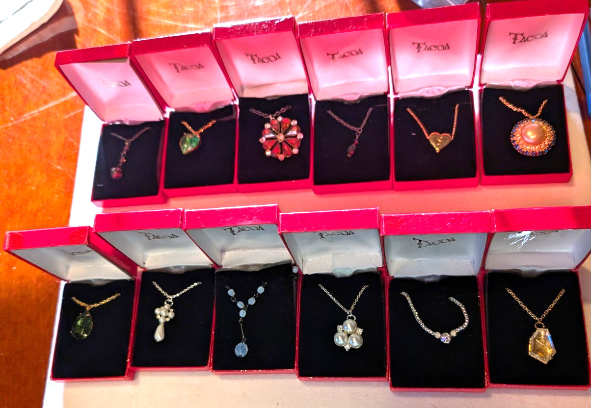 Lot of 12 Boxed Necklaces NEW