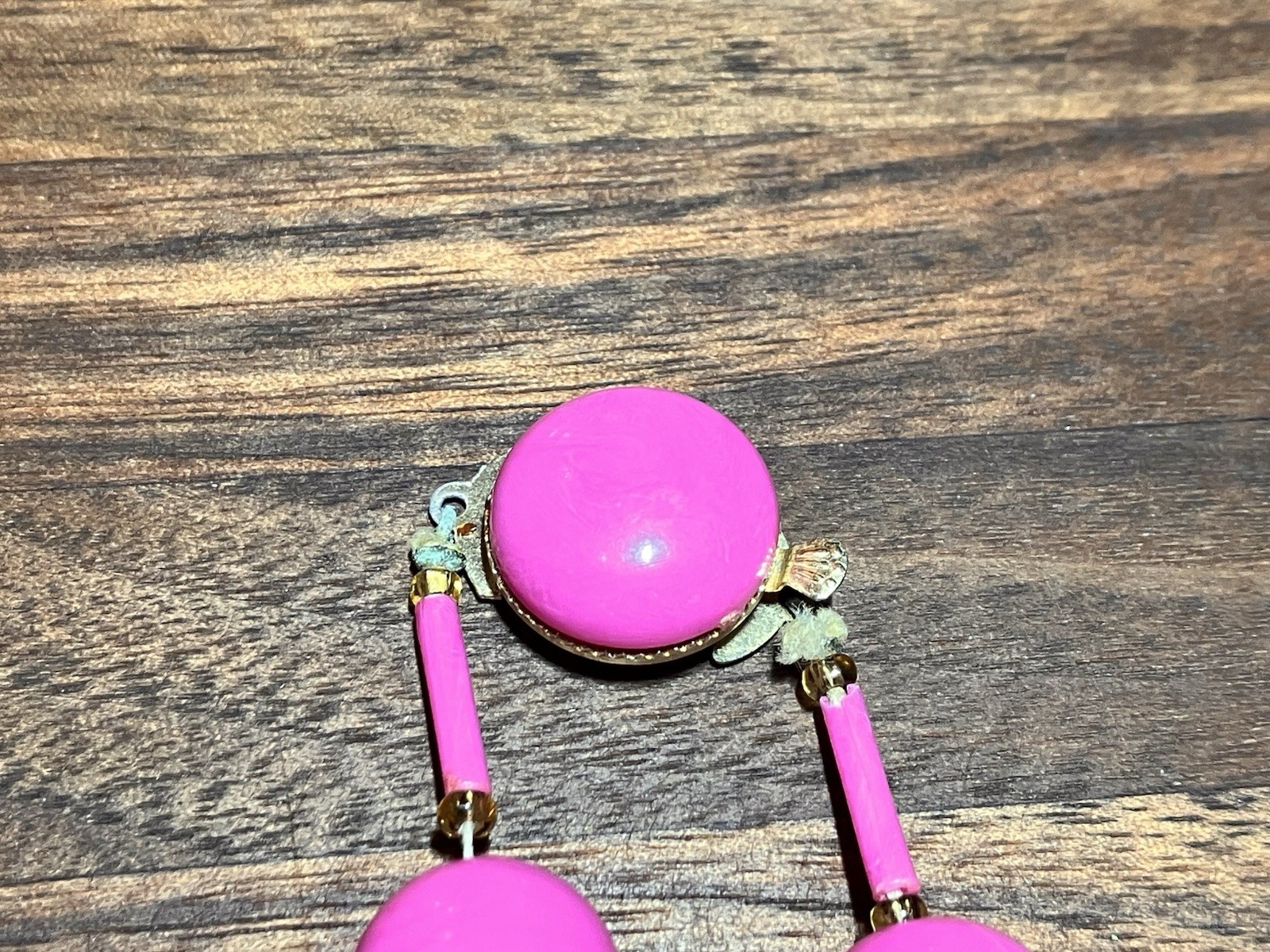 Plastic Costume Bead Necklace Made In Hong Kong 50’s