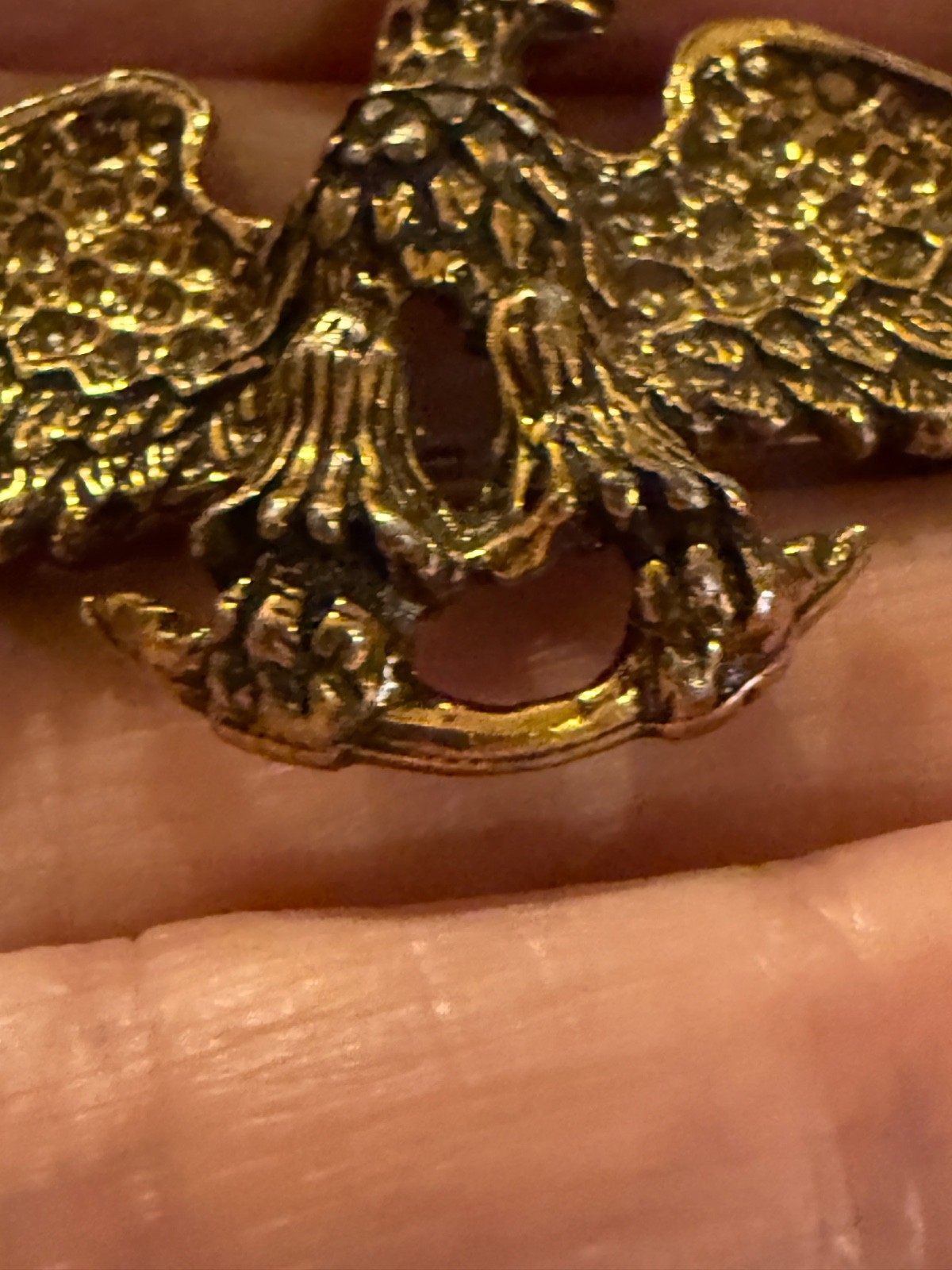 Vintage Eagle Brooch Pin Gold Tone Detailed signed Zentall 1950s Figural