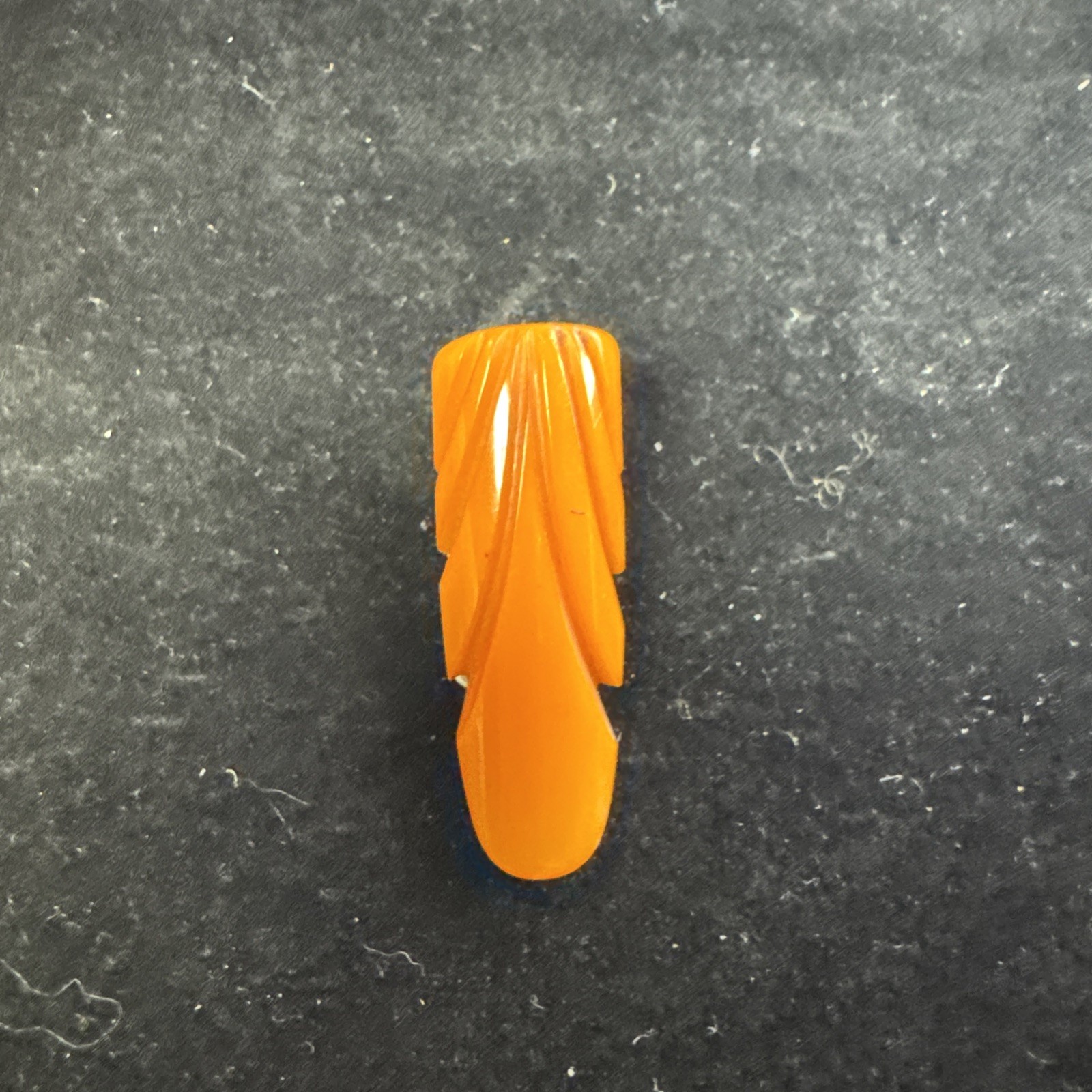 VINTAGE CARVED BAKELITE Dress Clip Butterscotch