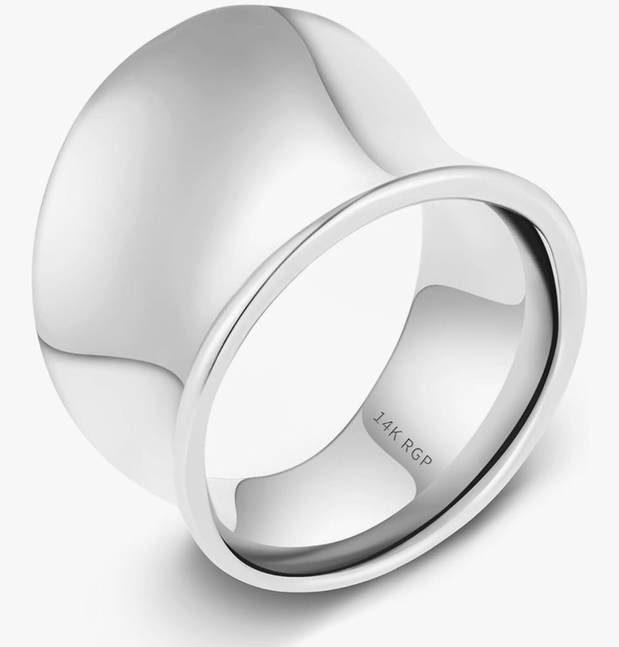 NEW Size 6 Silver Statement Ring Over 14 K Gold US Seller