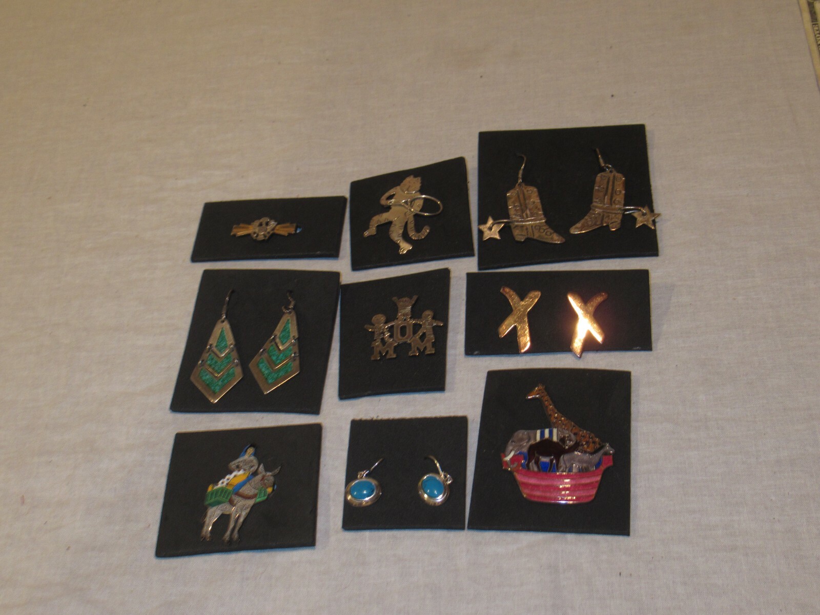 Sterling Silver Jewelry Lot Topazio Brooch Earrings Military Noah’s Ark + (521H