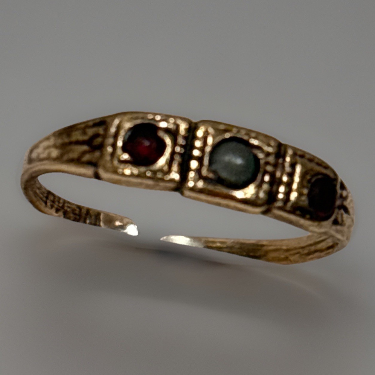Vintage Little Nemo Gold Plated Rhinestone Childs Ring Size 1