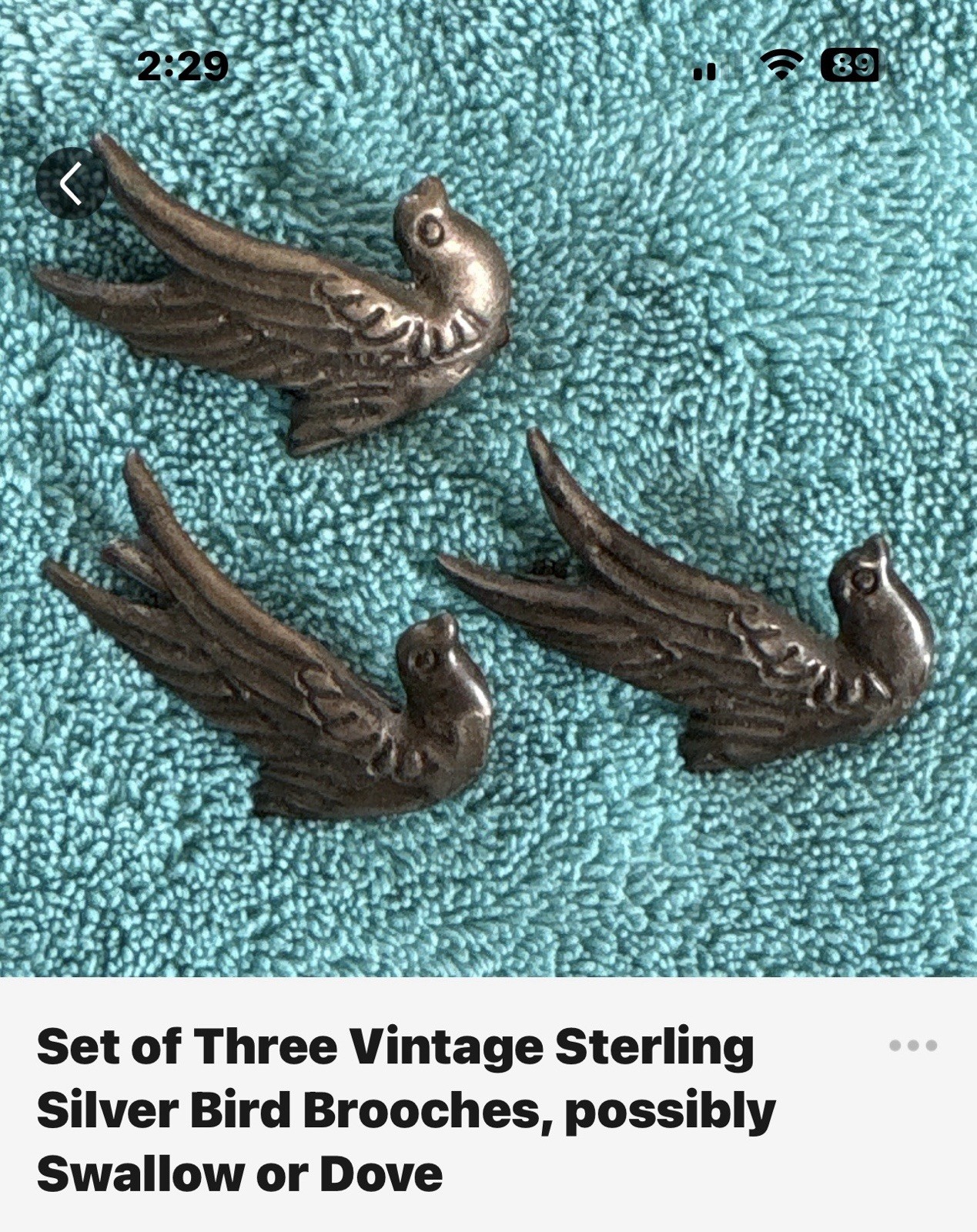 Vintage Mixed Lot 6 Brooches 925 Silver w/ Turquoise Cabochon & Bird Pins
