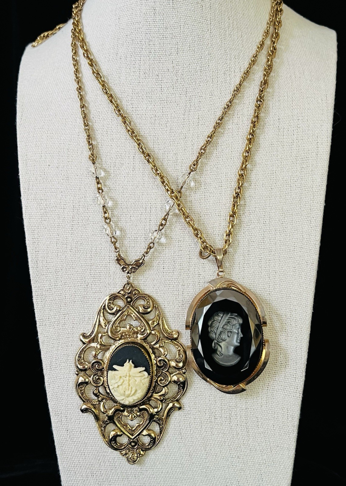 Vtg Estate Cameo Jewelry Artisan Painted Floral Romantic Victorian Revival Lot