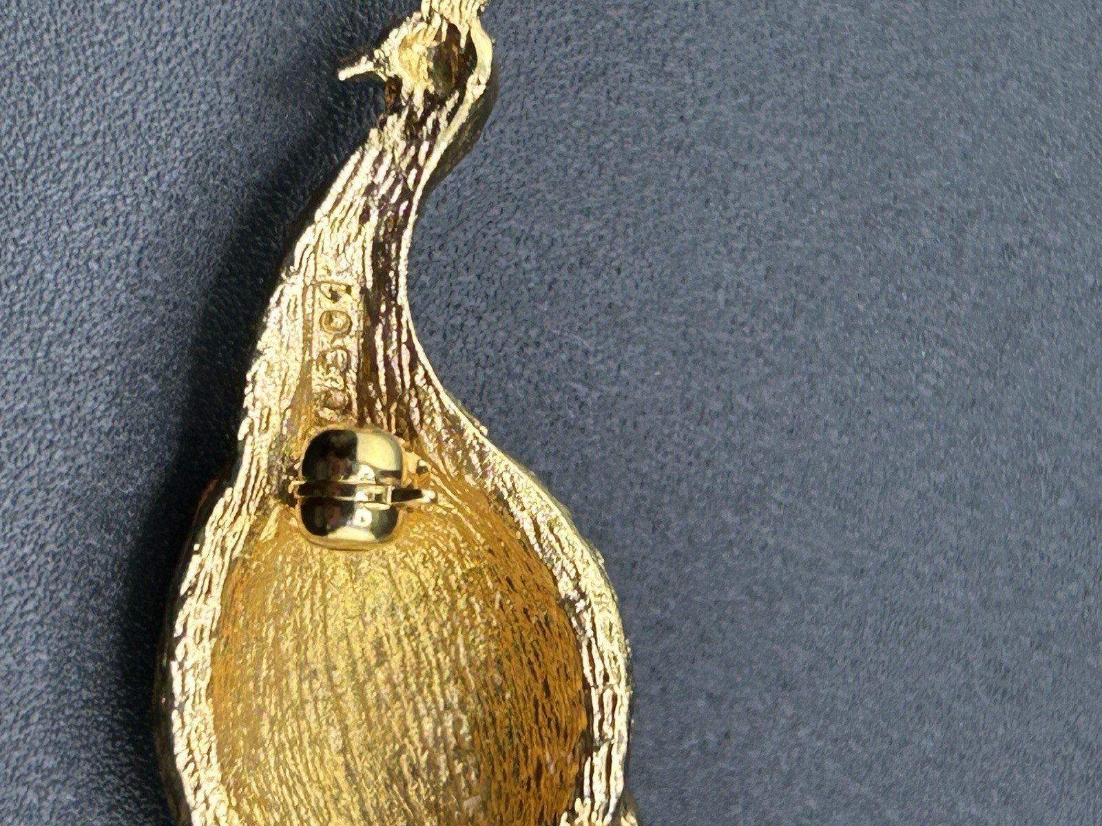 Designer (Panetta?) Signed Pave Rhinestone Peacock Brooch