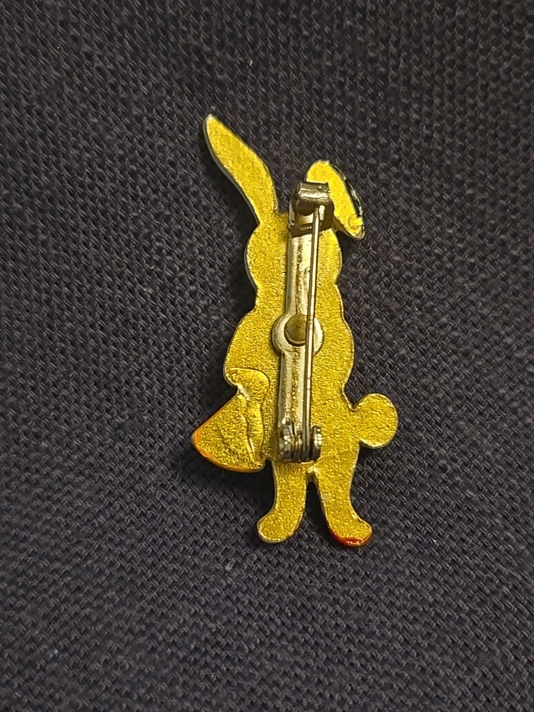vintage rabbit pin enamel trumpet horn musician band
