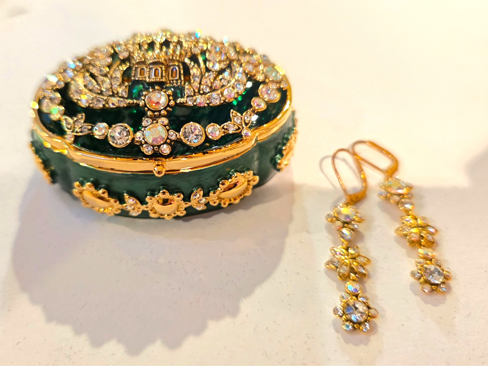 joan rivers jeweled secrets keepsake box Royal Dream brooch earrings pin