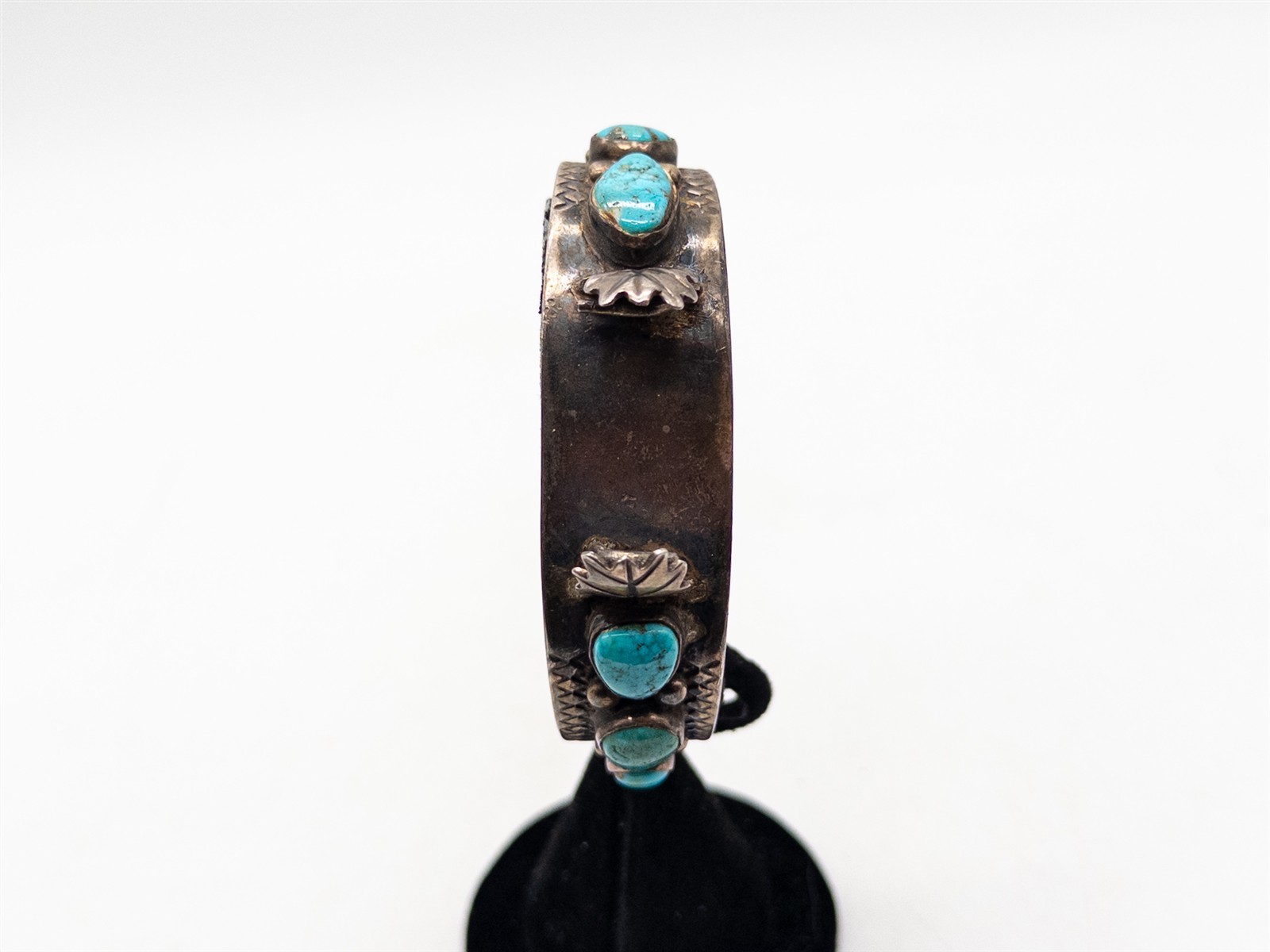 NAVAJO $600 Natural Turquoise Sterling Silver WATCH BANGLE Bracelet 30g