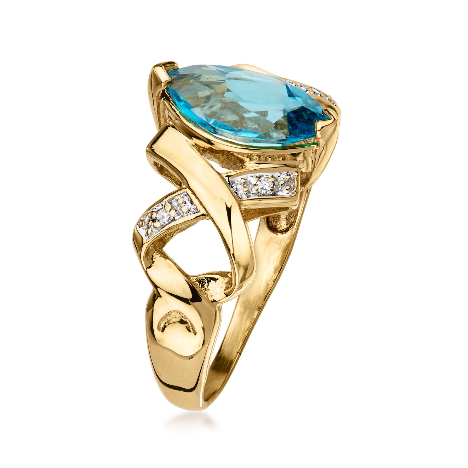 Vint Bltpz Rng w Diamonds in 14k Gold Size 7.5